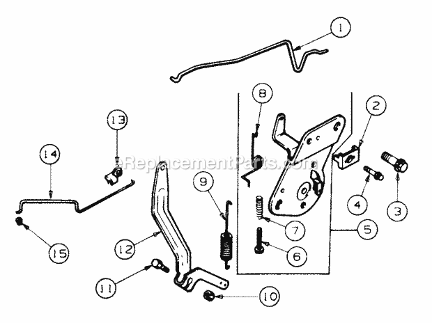 Engine Controls Diagram and Parts List for 4815F 556C465M100 Cub Cadet Lawn Mower
